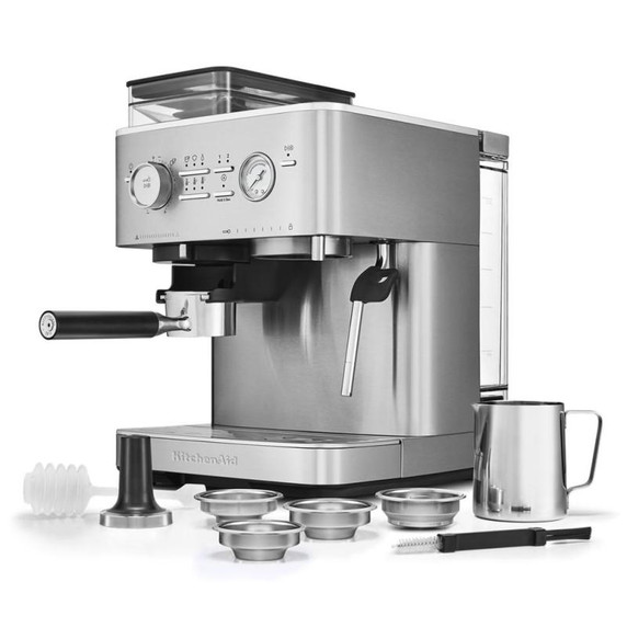 Kitchenaid® Semi Automatic Espresso Machine with Burr Grinder KES6551SX