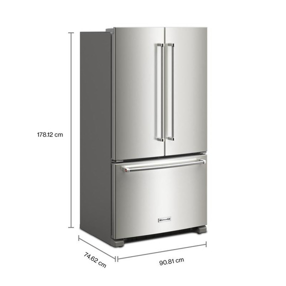 Kitchenaid® 20 cu. ft. 36-Inch Width Counter-Depth French Door Refrigerator with Interior Dispense KRFC136RPS