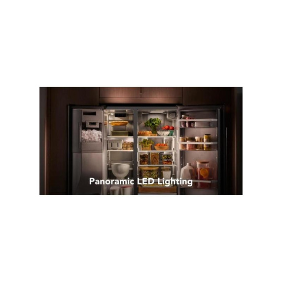 Kitchenaid® 20.8 Cu. Ft. Counter-Depth Side-by-Side Refrigerator with Exterior Ice and Water Dispenser in PrintShield™ Finish KRSC536RPS