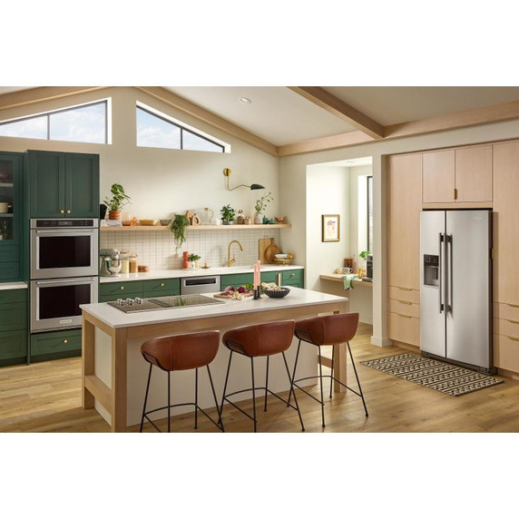 Kitchenaid® 28.7 Cu. Ft. Side-by-Side Refrigerator with Exterior Ice and Water Dispenser in PrintShield™ Finish KRSF536RPS