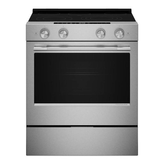 Kitchenaid® 5.3 Cu. Ft. Slide-in Electric Range with Two Even-Heat™ Hyper Elements and Convection Cooking Modes YKSES530SPS