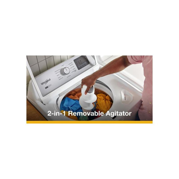 4.8 - 4.9 Cu. Ft. I.E.C. Whirlpool® Top Load Washer with 2-in-1 Removable Agitator. WTW4107SW