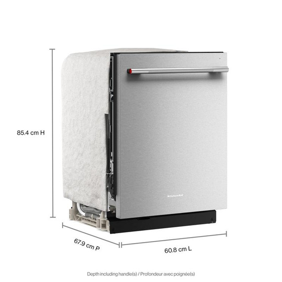 Kitchenaid® 360° Max Jets™ Third Rack Dishwasher with Advanced ProDry™ System and Ultra-bright LED Lighting, 44 dBA KDTS724SPS