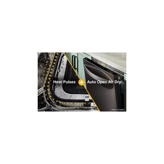 Whirlpool® 24-Inch Dishwasher with Total Coverage Wash Action and Auto Open Air Dry in Fingerprint Resistant Black Stainless WDTS8024SV