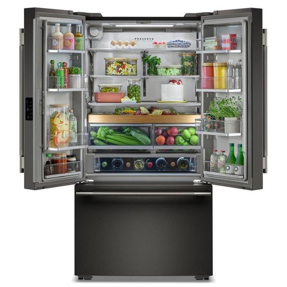 Kitchenaid® 24 cu. ft. 36-Inch Width Counter-Depth French Door Refrigerator with Interior Dispense KRFC236SBE Kitchenaid® 24 cu. ft. 36-Inch Width Counter-Depth French Door Refrigerator with Interior Dispense KRFC236SBE