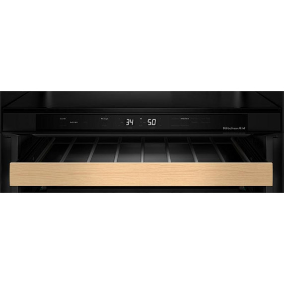 Kitchenaid® 24" Undercounter Wine Cellar with Full-Extension Wood-Front Racks KUWR524SPS