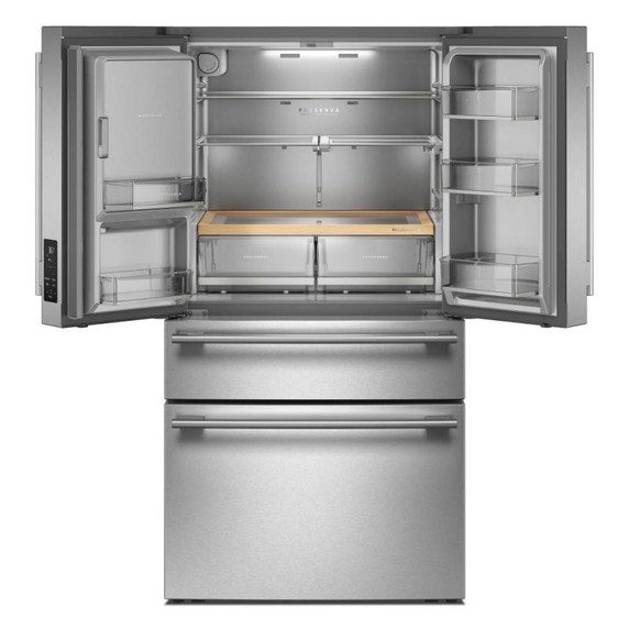 Kitchenaid® 29 cu. ft. French Door Refrigerator with Exterior Water and Ice and FreshChill™ Full-Width Refrigerated Drawer KRMF436SPS