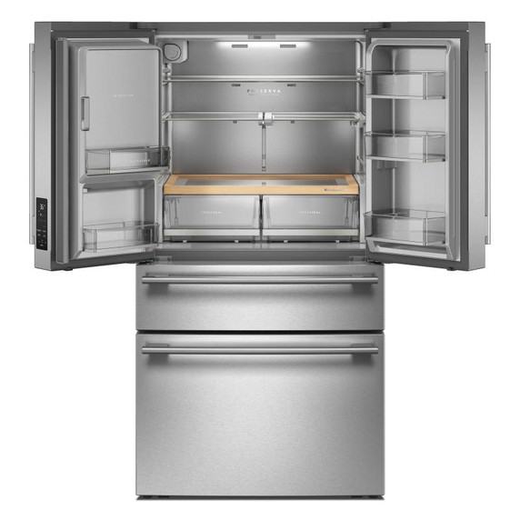 Kitchenaid® 29 cu. ft. French Door Refrigerator with Exterior Water and Ice and FreshChill™ Full-Width Refrigerated Drawer KRMF436SPS Kitchenaid® 29 cu. ft. French Door Refrigerator with Exterior Water and Ice and FreshChill™ Full-Width Refrigerated Drawer KRMF436SPS