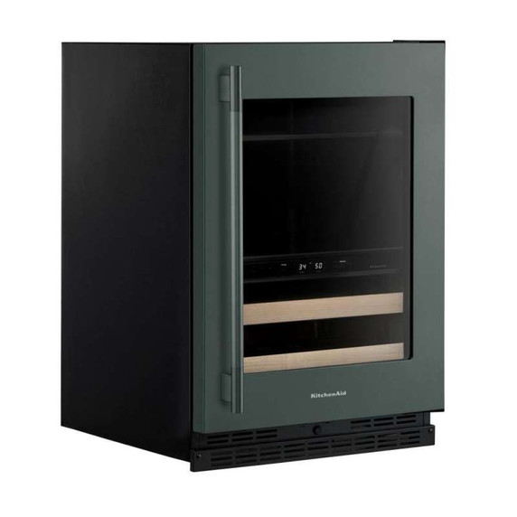 Kitchenaid® 24" Beverage Center with Glass Door and Wood-Front Racks KUBR524SJP