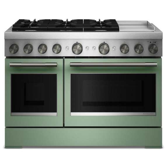 Kitchenaid® 48-Inch 6 Burner Commercial-Style Dual Fuel Range with Griddle KFDD948SDC
