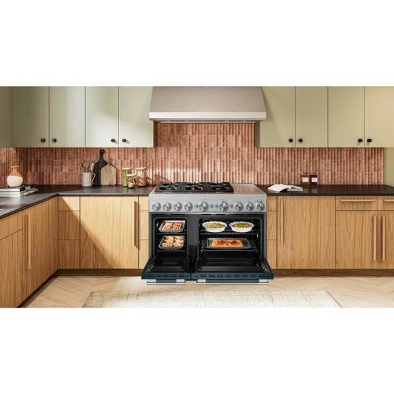Kitchenaid® 48-Inch 6 Burner Commercial-Style Dual Fuel Range with Griddle KFDD948SAG