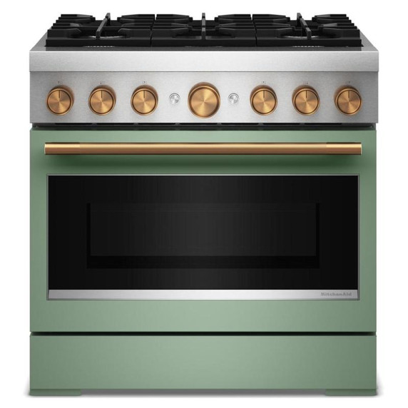 Kitchenaid® 36-Inch 6 Burner Commercial-Style Dual Fuel Range with No Preheat Air Fry Mode KFDS936SDC