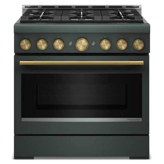 KitchenAid® 36-Inch 6 Burner Commercial-Style Gas Range with No Preheat Air Fry Mode KFGS936SJP