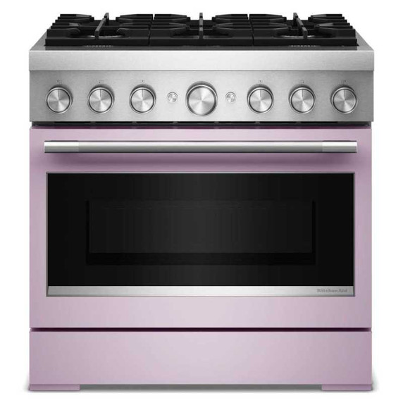 Kitchenaid® 36-Inch 6 Burner Commercial-Style Dual Fuel Range with No Preheat Air Fry Mode KFDS936SWF