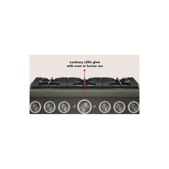 KitchenAid® 36-Inch 6 Burner Commercial-Style Dual Fuel Range with No Preheat Air Fry Mode KFDS936SBE