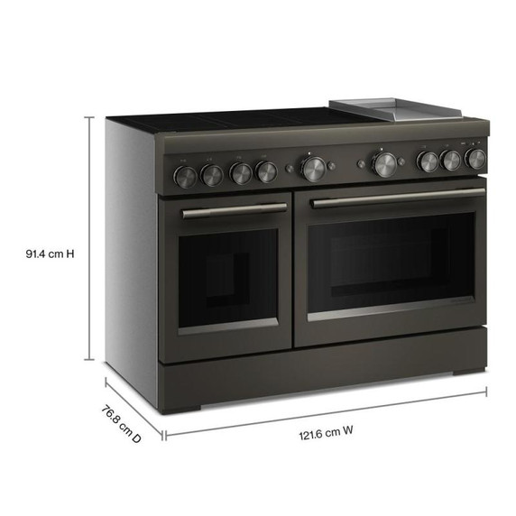 KitchenAid® 48-Inch 6-Element Induction Freestanding Commercial-Style Range with Griddle KFID948SBE