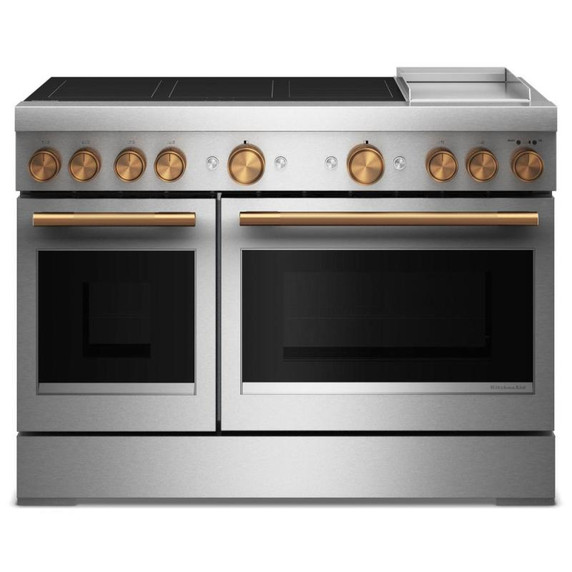 KitchenAid® 48-Inch 6-Element Induction Freestanding Commercial-Style Range with Griddle KFID948SSS