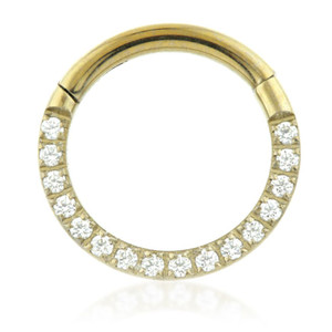 Titanium Gold Jewelled Pavé Hinged Ring Titanium Gold Jewelled Pavé Hinged Ring