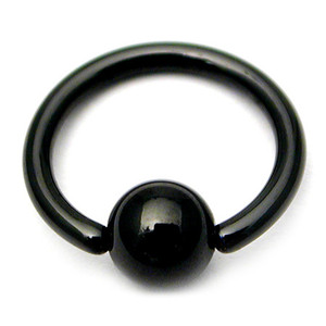 Black Titanium Ball Closure Ring Black Titanium Ball Closure Ring