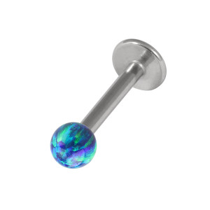 Titanium Labret with Opalite Ball Titanium Labret with Opalite Ball