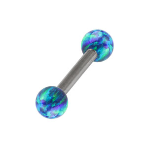 Titanium Micro Barbell with two Opalite Balls Titanium Micro Barbell with two Opalite Balls
