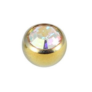 Gold Titanium Jewelled Ball Attachment Gold Titanium Jewelled Ball Attachment