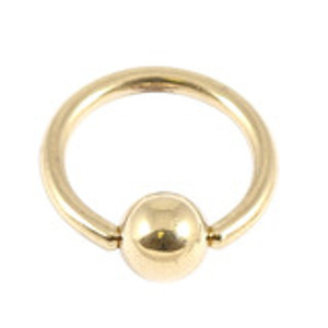 Gold Titanium Ball Closure Ring Gold Titanium Ball Closure Ring