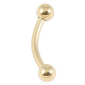 Zircon Gold Titanium Curved Barbell Zircon Gold Titanium Curved Barbell
