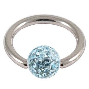 Titanium Ball Closure Ring with Glitzy Ball Titanium Ball Closure Ring with Glitzy Ball