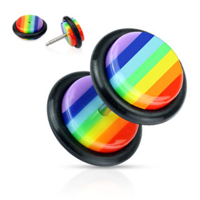 Rainbow Acrylic Fake Plug