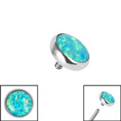 Bezel Set Opal Disc for Internal Threads