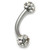 Titanium Curved Barbell with Smooth Glitzy Balls Titanium Curved Barbell with Smooth Glitzy Balls