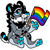 Pride Pins "Lawrence" Sabertooth Bobcat with Rainbow Flag