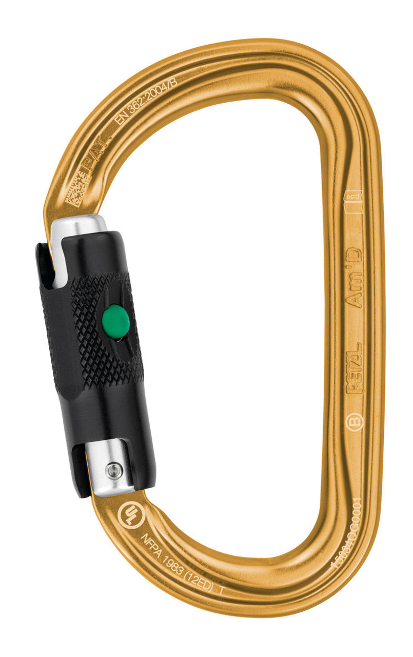 William H-Frame Triact Locking Gold Carabiner - Petzl