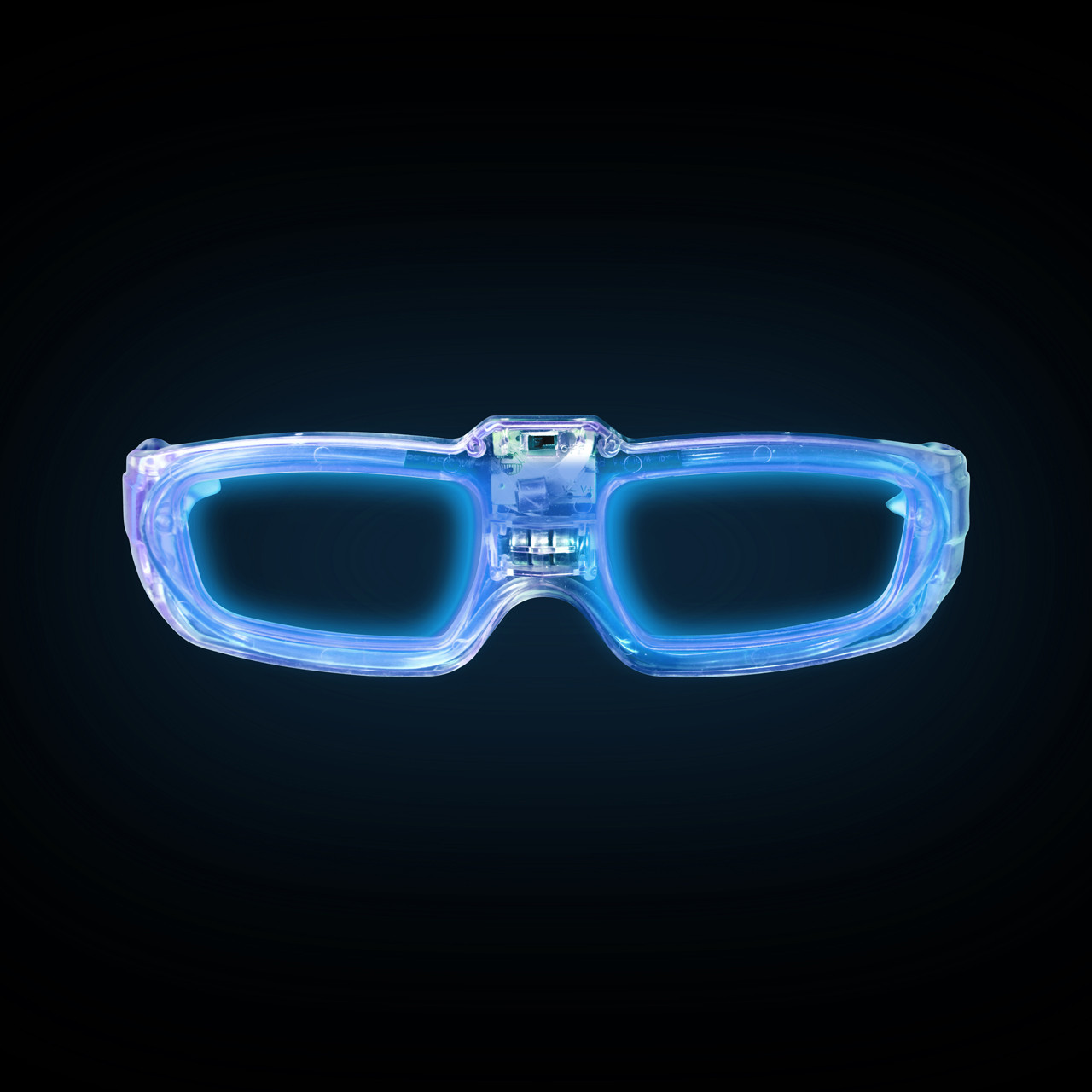 blue party glasses