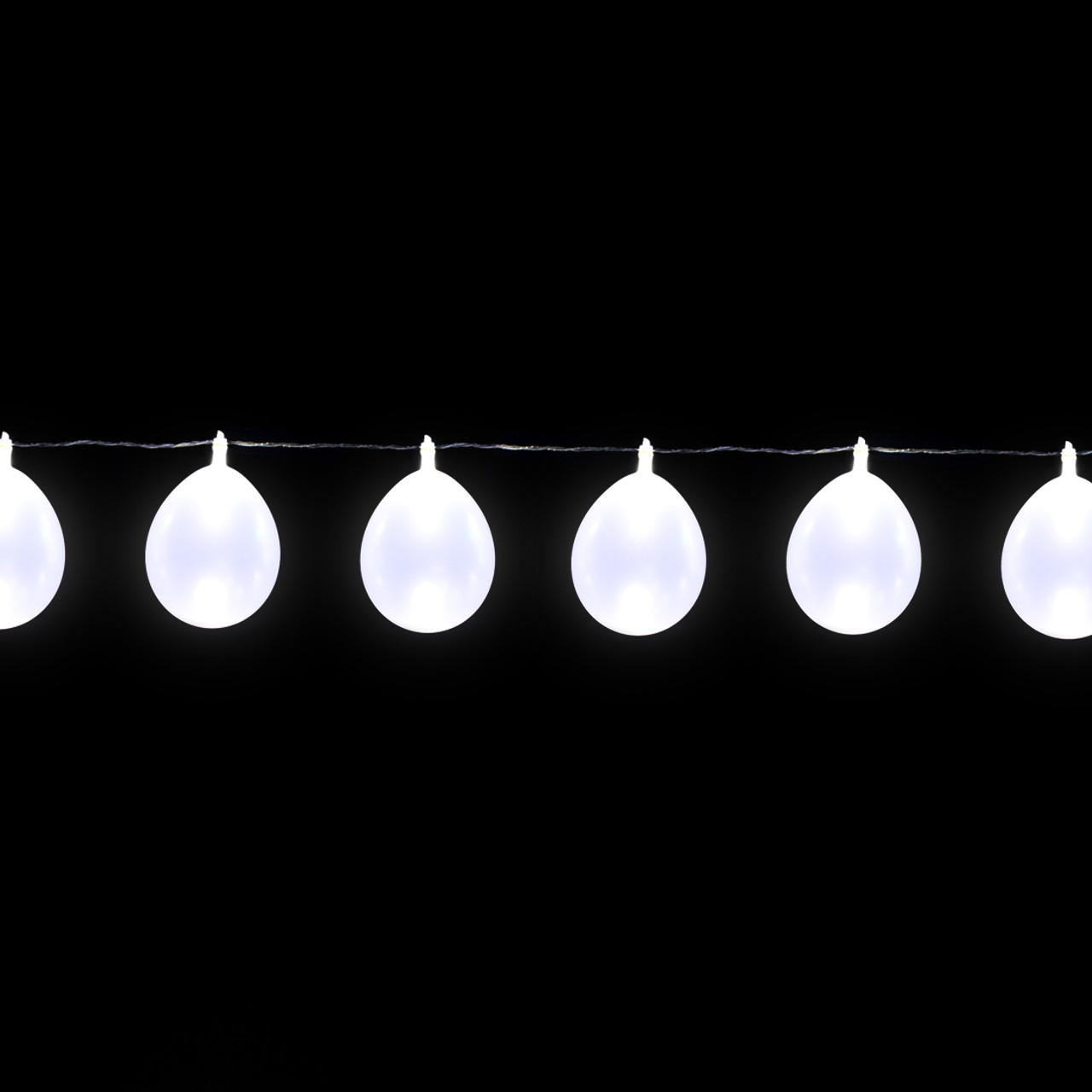 LED Balloon String Lights - 13 feet/10 Balloons - Pearl White