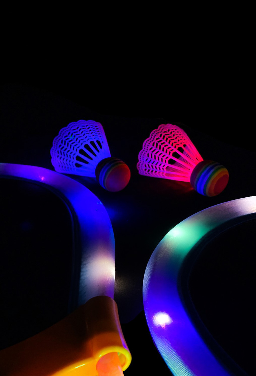 Blue LED Light Up Badminton Set