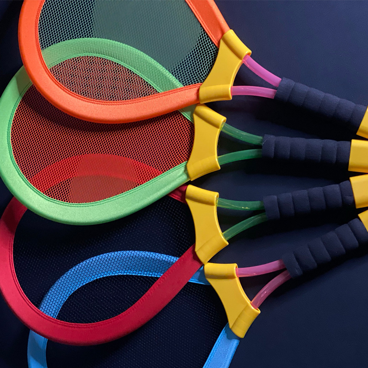 Blue LED Light Up Badminton Set