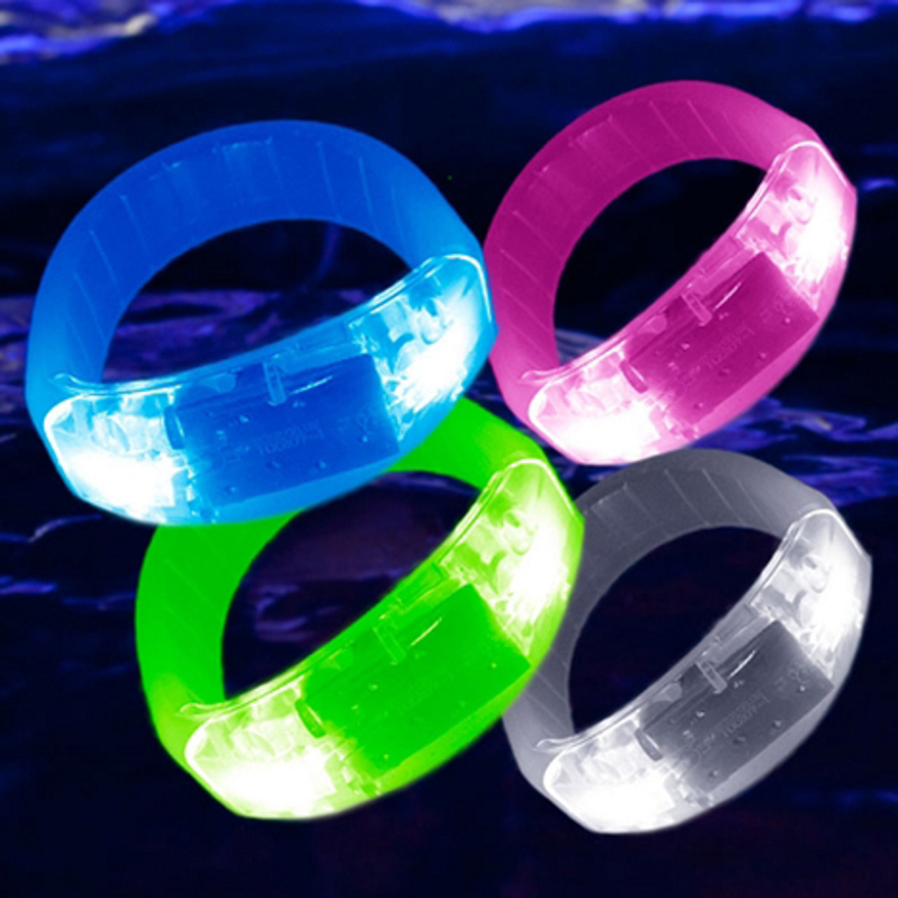 24 Pack Glow In The Dark LED Bracelets Party Favors Flashing Light Up  Bracelets 