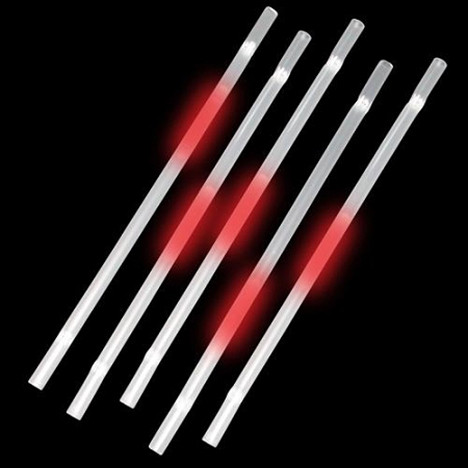 Red Glow Straws (25-Pack) | Light Up Straws | Lighted Straws