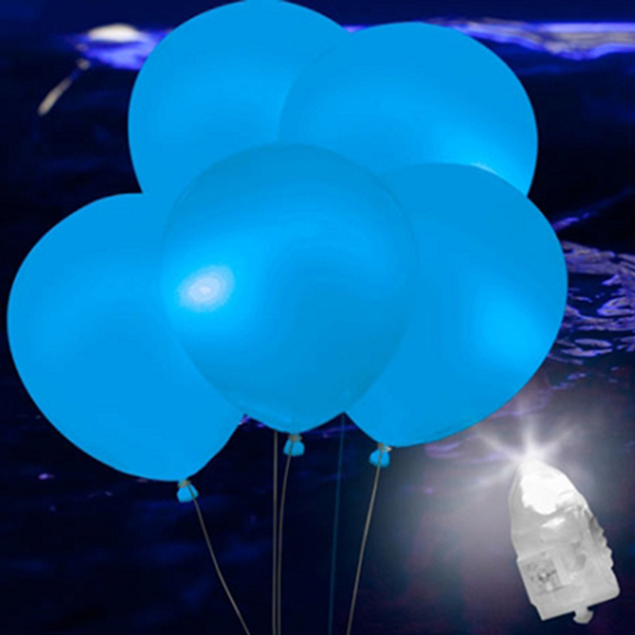 5 Pack of Blue LED Balloons, LED Balloon