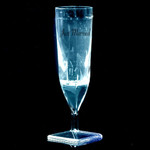 Liquid Activated Light-Up Champagne Flutes: White- Just Married