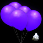 LED Balloons Purple - 5 Pack