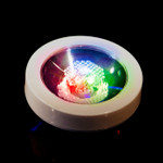 White Case Round LED Coaster RGB Multi Mode Light