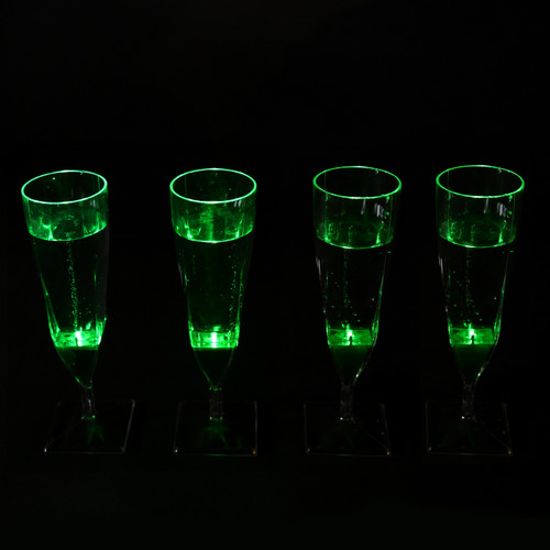 Green Glow Martini Glasses (Per 4 pack)