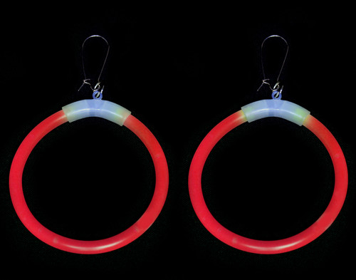 Red Glow Hoop Earrings