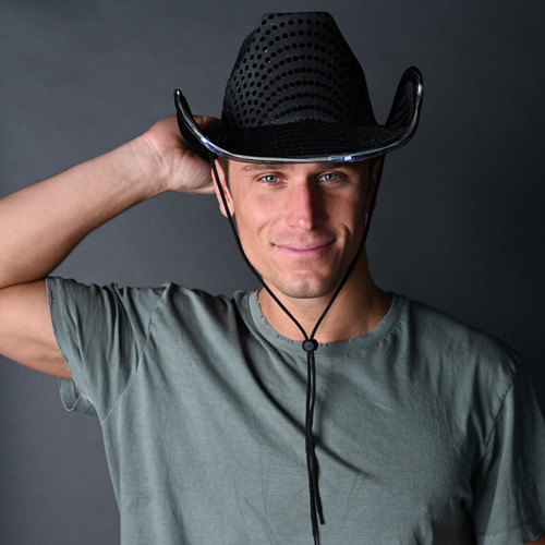 Black Light Up Cowboy Hat | LED Cowboy 