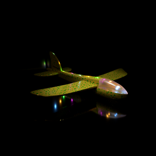 Yellow LED Light Up Glider Plane - 2 Pack