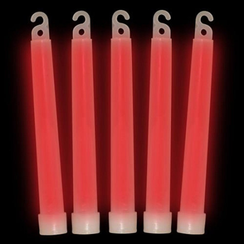 25 Ultra Bright Glow Sticks,Long Last Light Sticks,6 Inch Large Glow Sticks  Bulk with Red Ribbon,Glowsticks with 12 Hour Duration for Camping  Accessories,Parties,Hurricane,Earthquake,Survival Kit