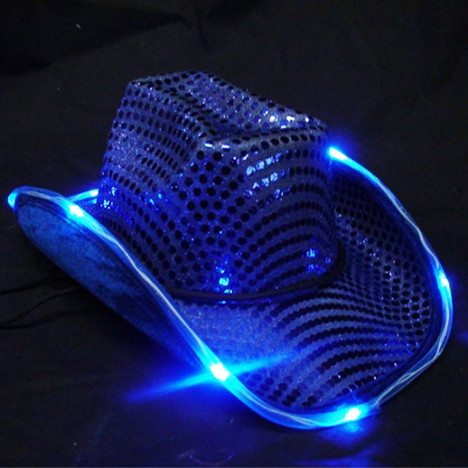 Blue Light Up Cowboy Hat | LED Cowboy 